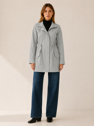 Tamsin | Women’s Short Trench Coat with Drawstring Waist