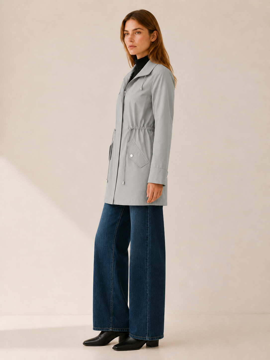 Tamsin | Women’s Short Trench Coat with Drawstring Waist