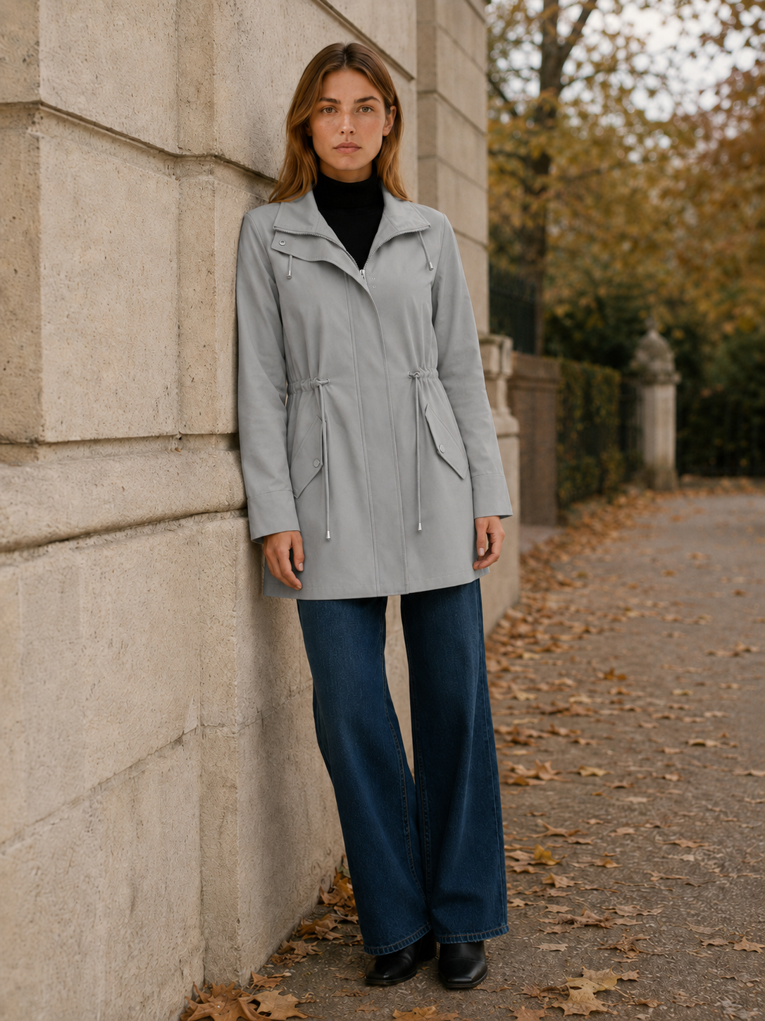 Tamsin | Women’s Short Trench Coat with Drawstring Waist