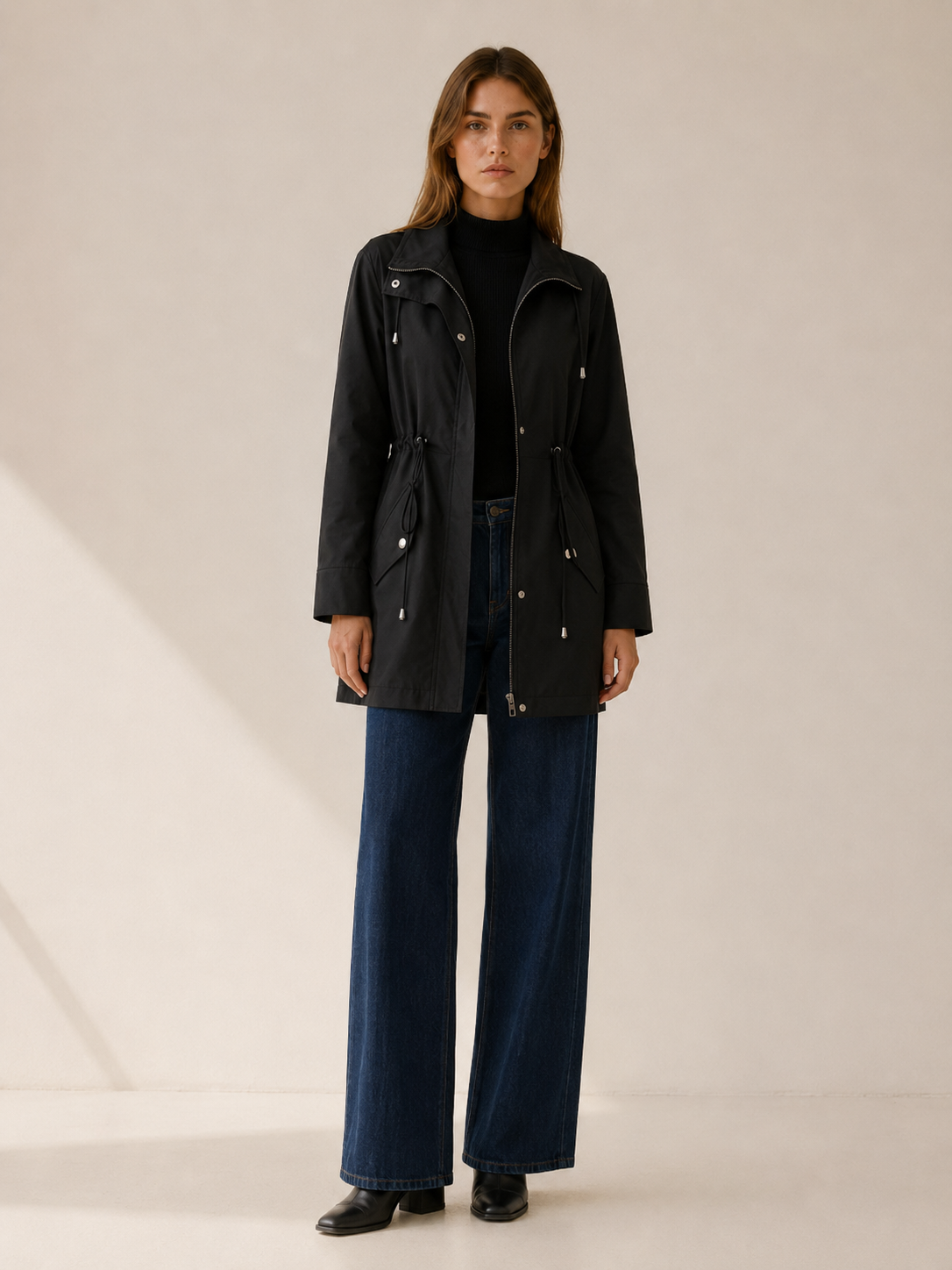 Tamsin | Women’s Short Trench Coat with Drawstring Waist