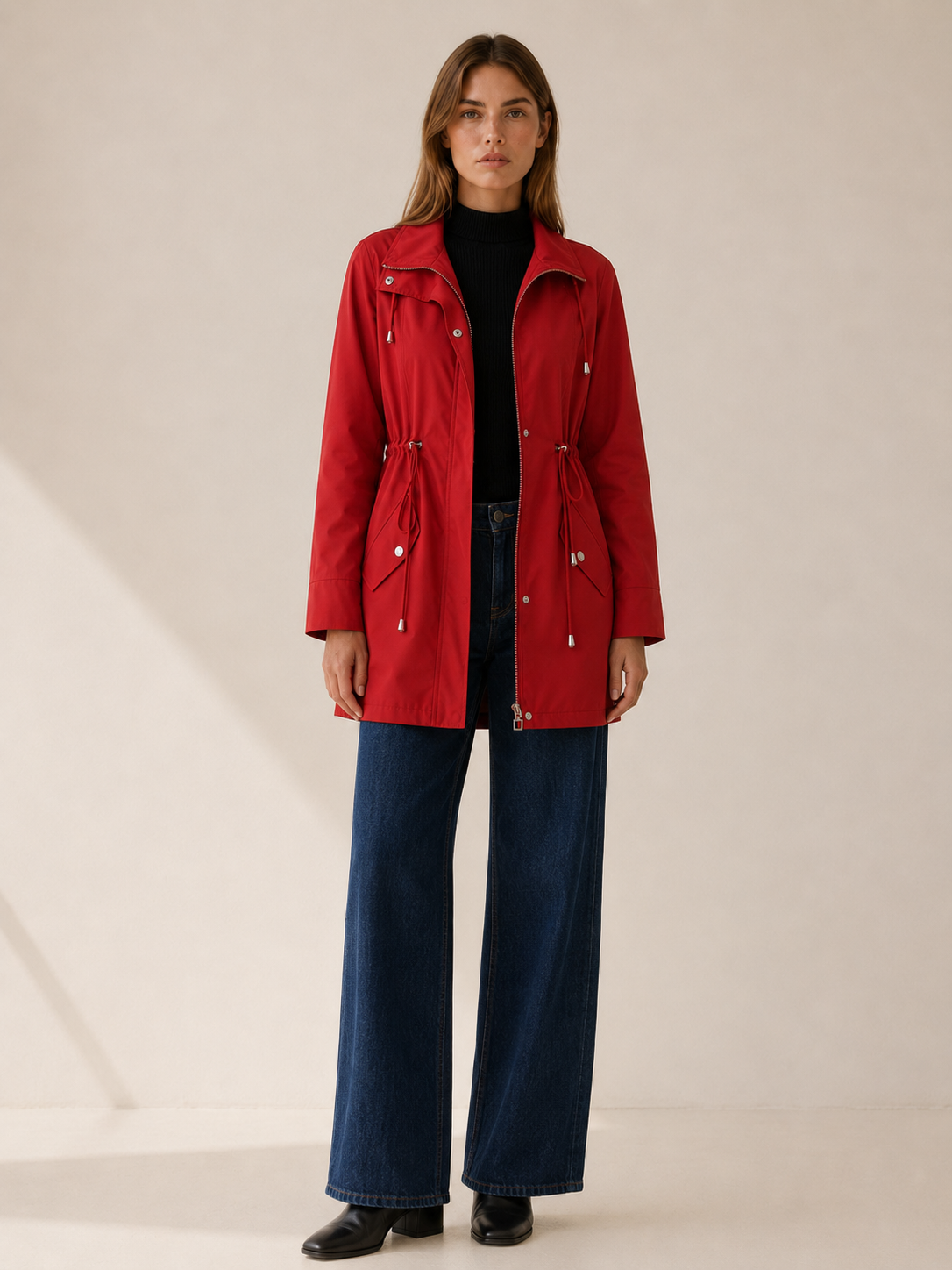 Tamsin | Women’s Short Trench Coat with Drawstring Waist