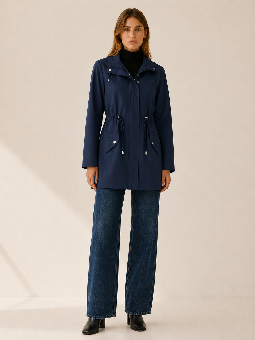 Tamsin | Women’s Short Trench Coat with Drawstring Waist