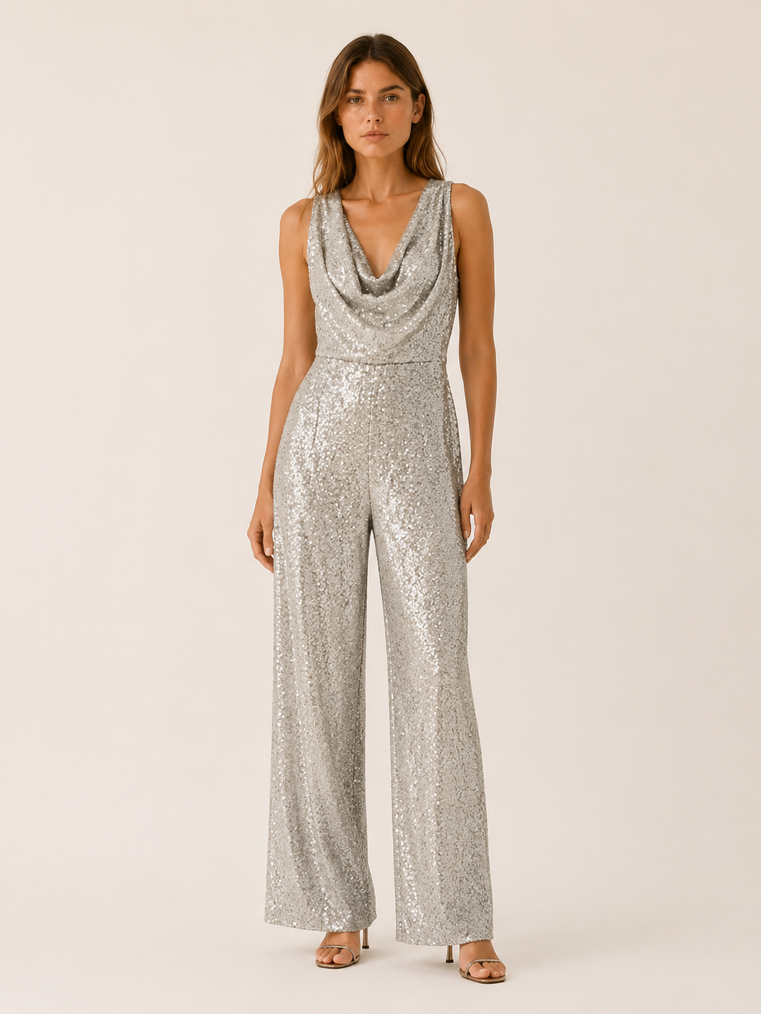 Taryn | Sequin Jumpsuit with Halter Neckline