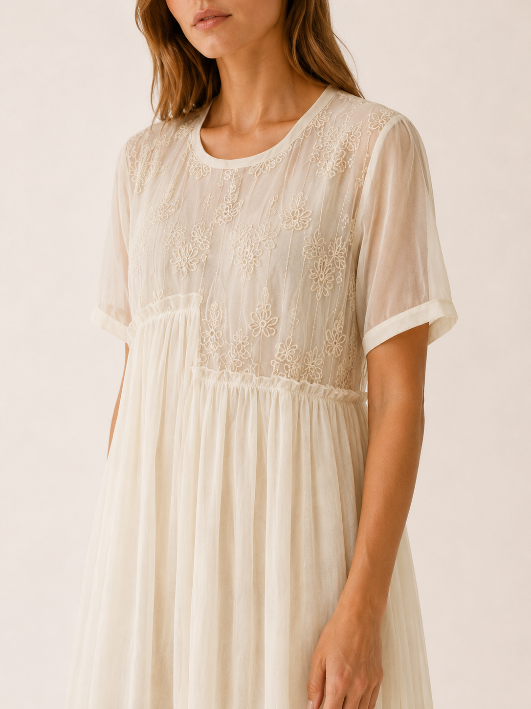 Theda | Chiffon Midi Dress with Asymmetric Hem Boho Summer Dress