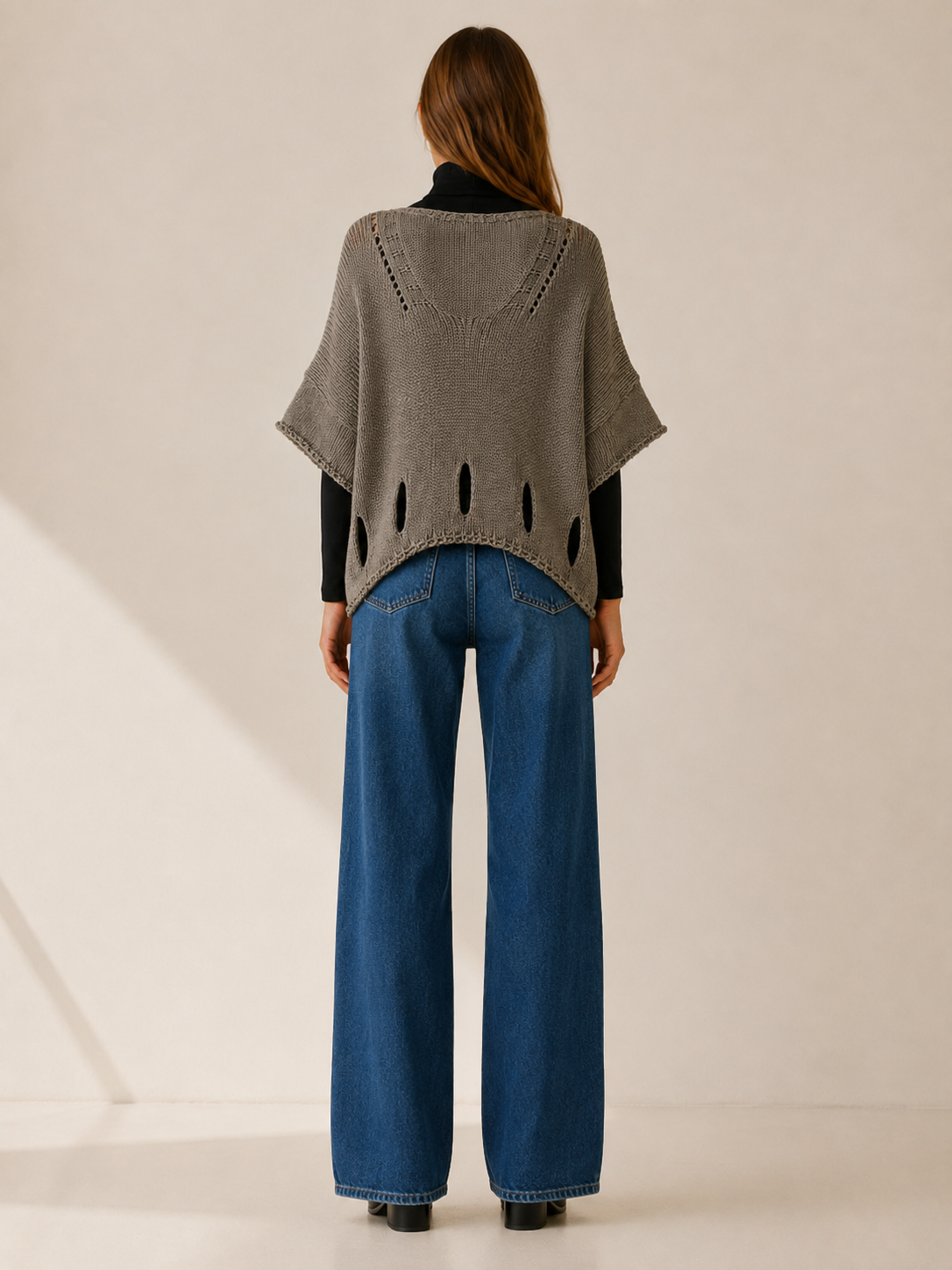 Thessamira | Knit Sweater with Scoop Neck and Cutout Detail