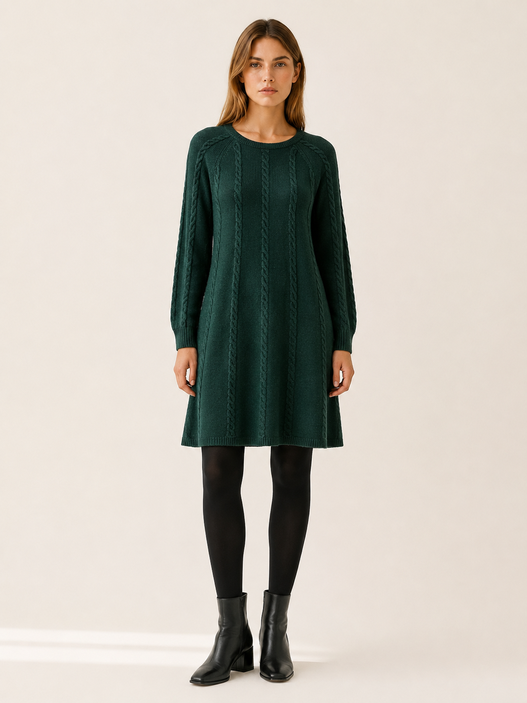 Tirzah | Jumper Dress with Textured Detail and A-Line Fit