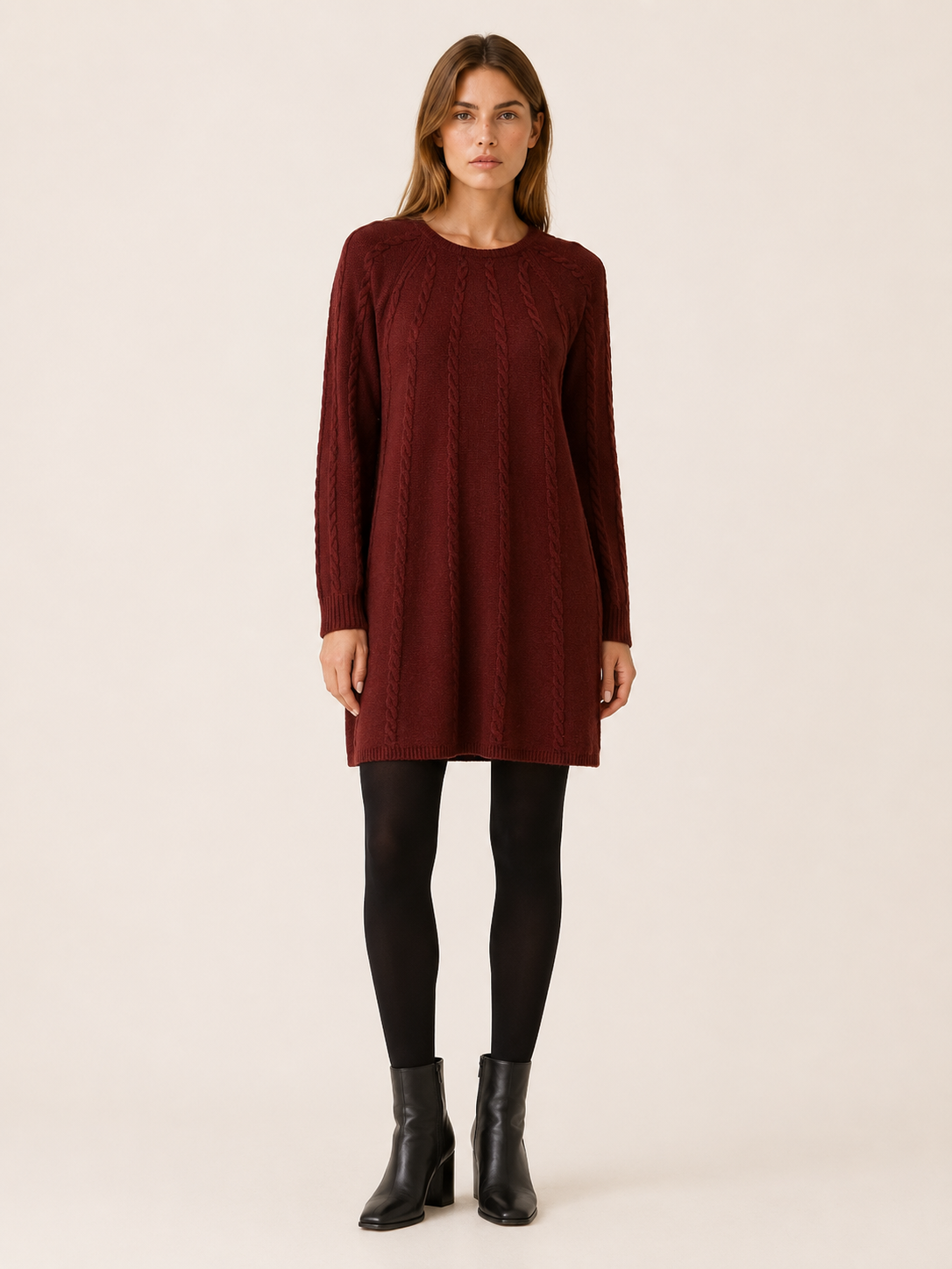 Tirzah | Jumper Dress with Textured Detail and A-Line Fit
