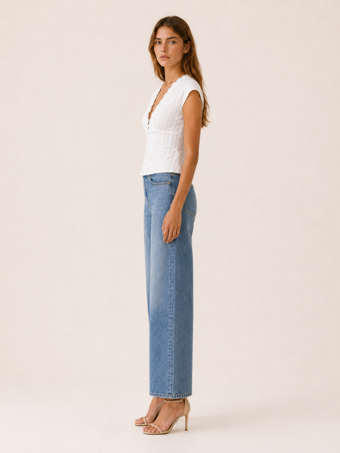 Twyla | Eyelet Blouse with Puff Sleeves and Tie Back