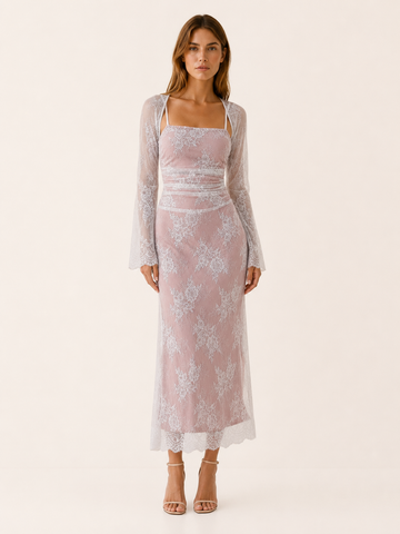 Twyla | Lace Maxi Dress with Square Neckline