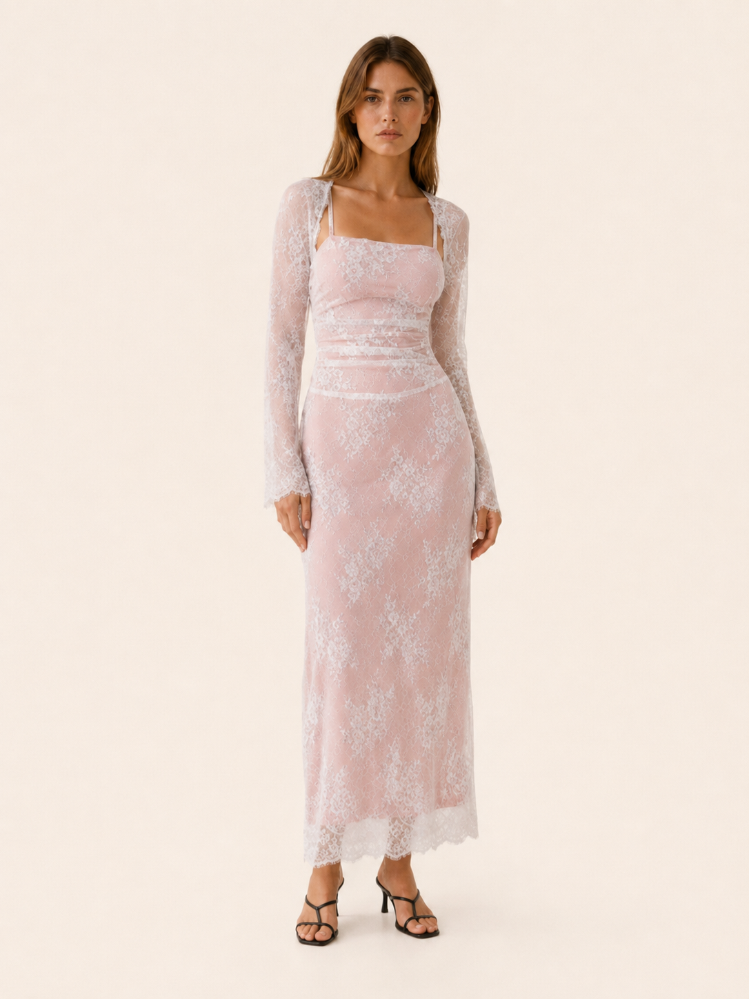 Twyla | Lace Maxi Dress with Square Neckline