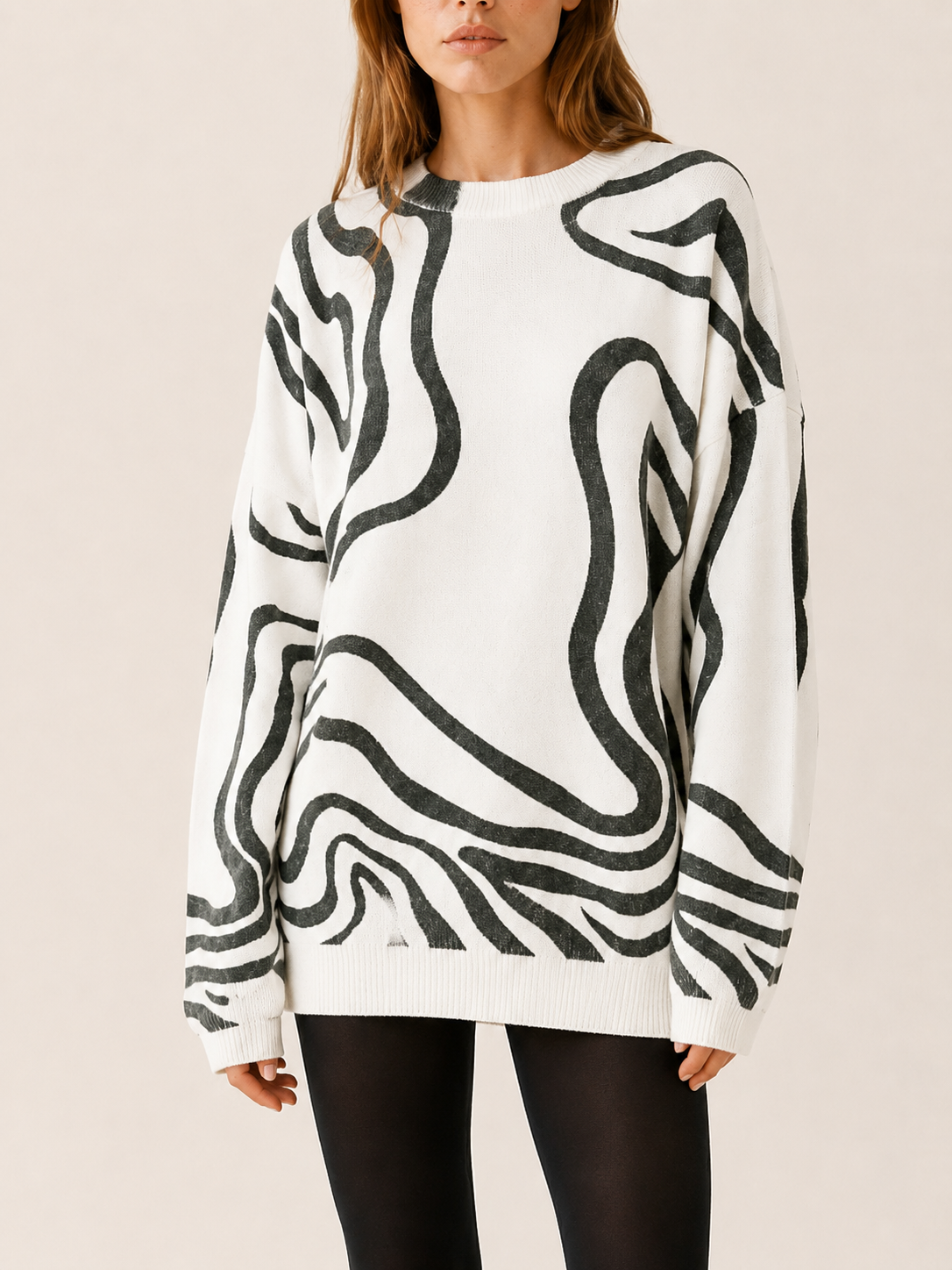 Vandrelle | Oversized Jumper with Wave Pattern