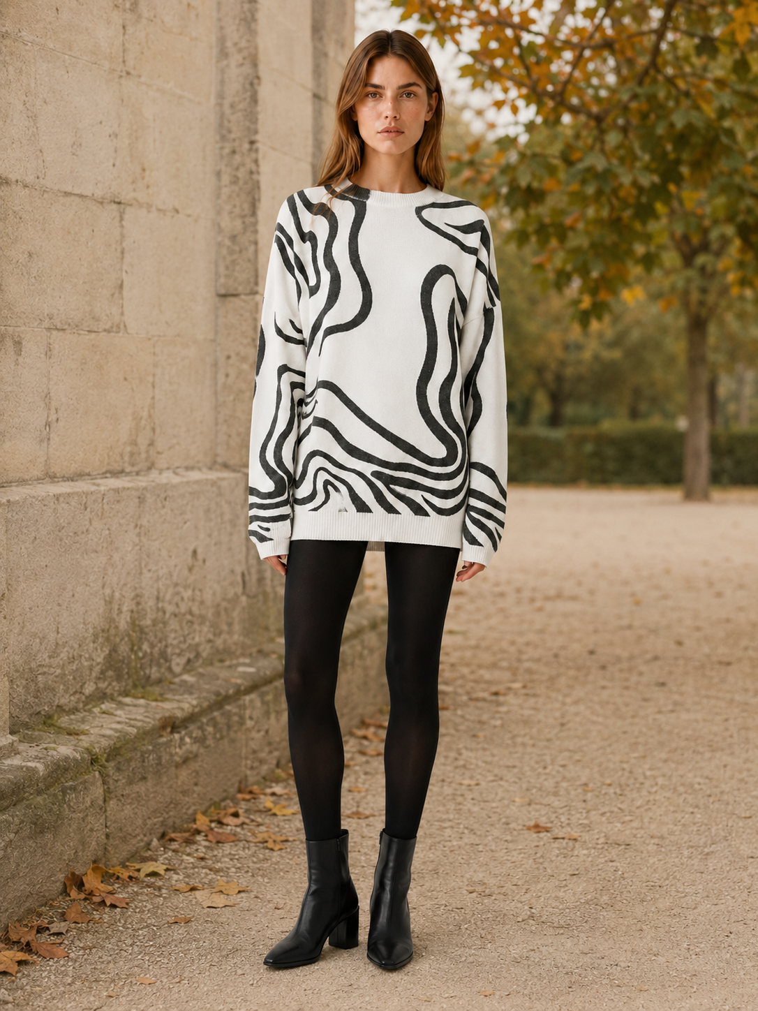 Vandrelle | Oversized Jumper with Wave Pattern