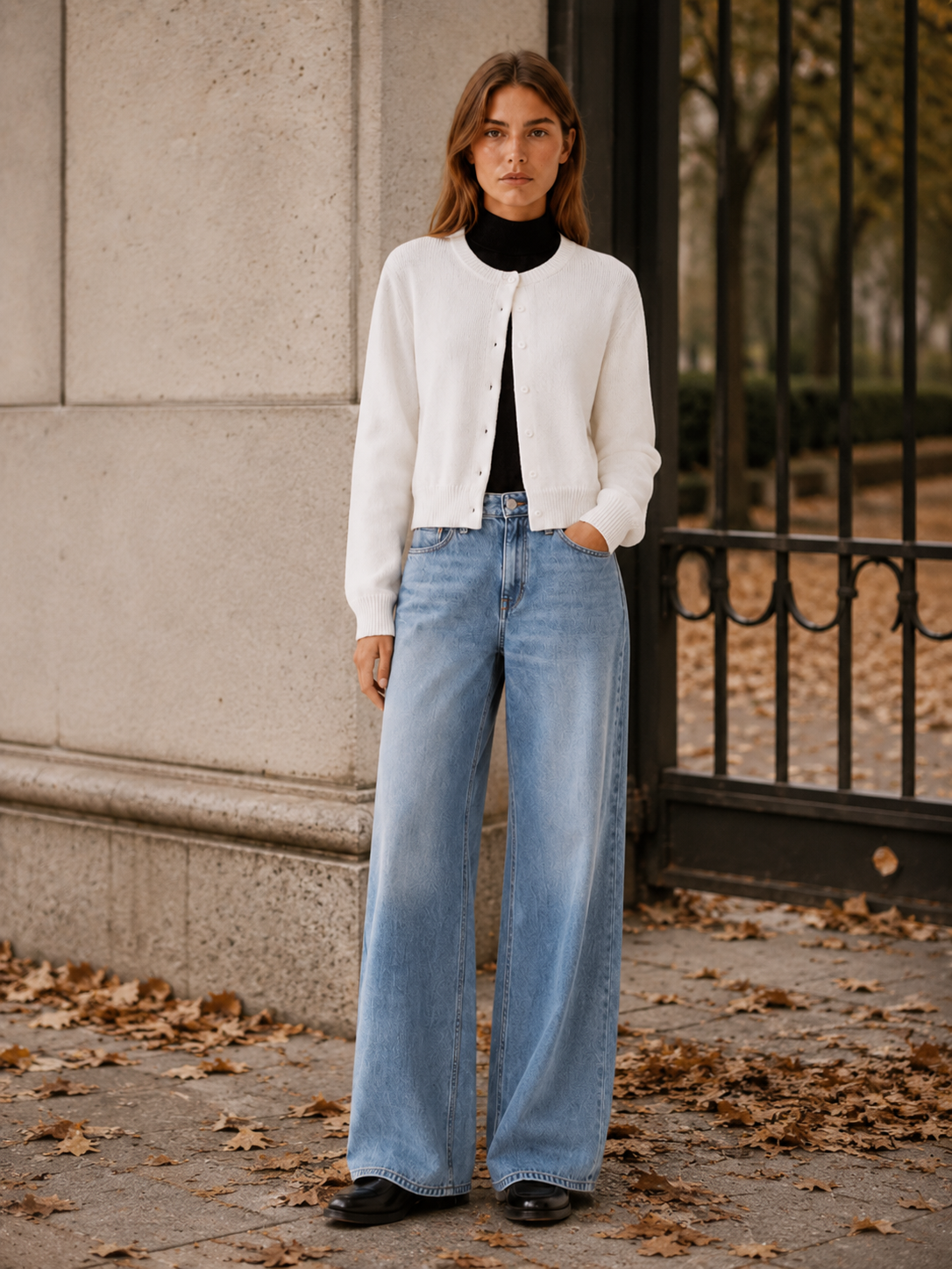 Vaylora | Cropped Cardigan with Round Neck Button Front