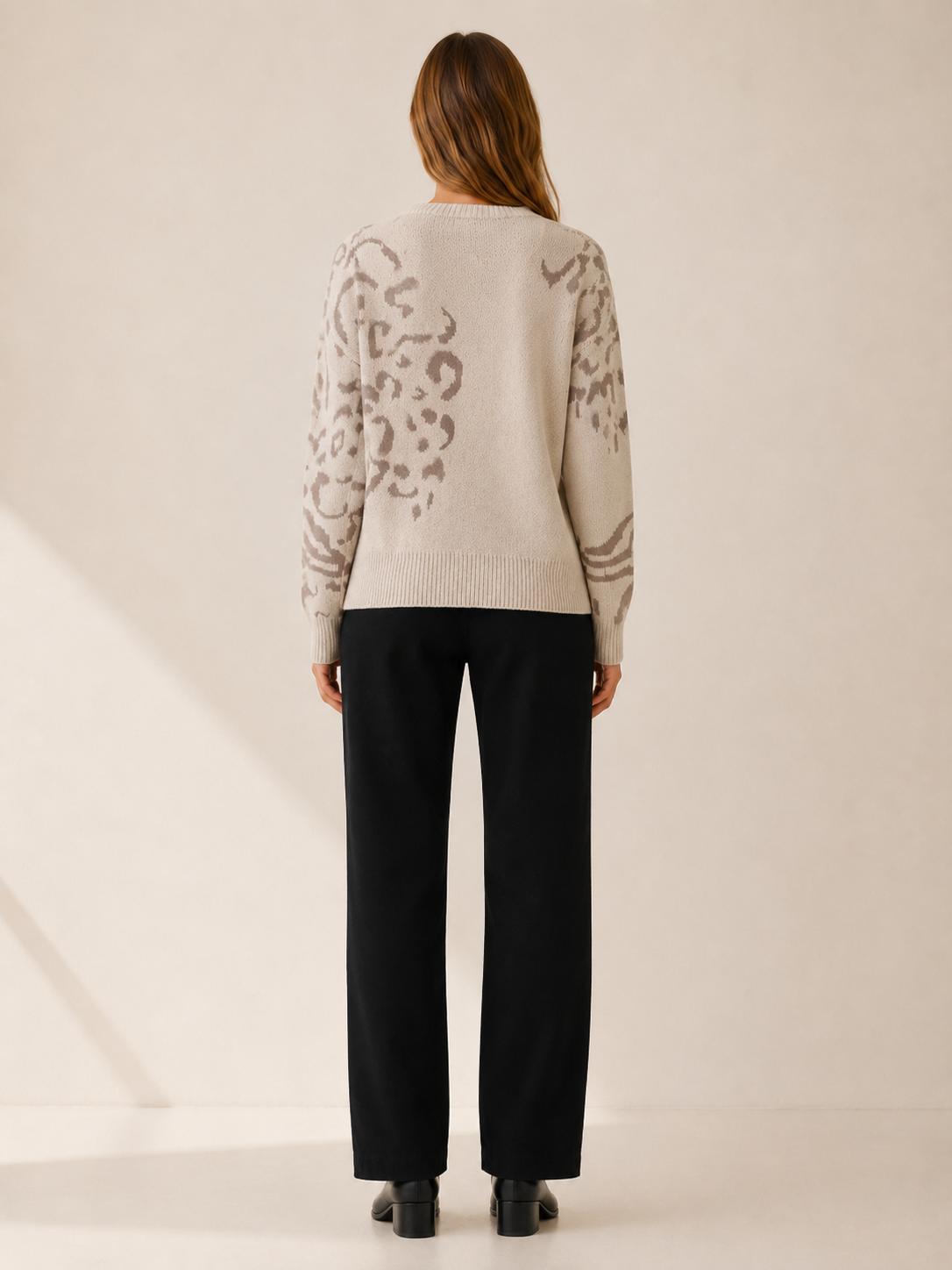Veloria | Leopard Print Jumper with Crew Neck