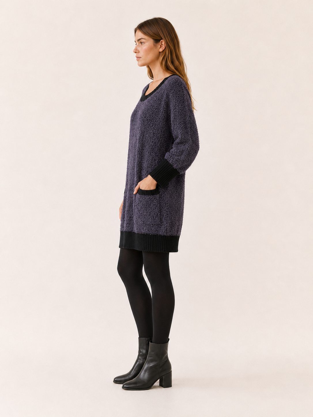 Verena | Jumper Dress with Ribbed Hem and Pockets