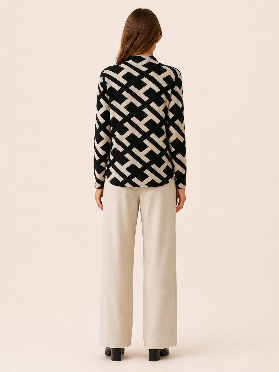 Verity | Women's Geometric Roll Neck Jumper