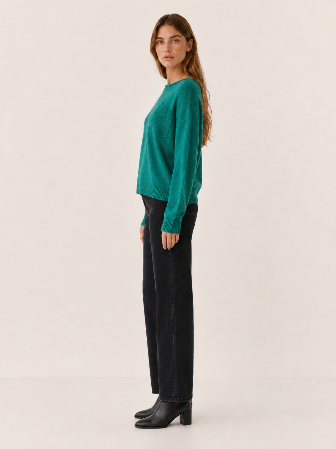 Vexoria | Knit Sweater with Boat Neck and Exposed Seams