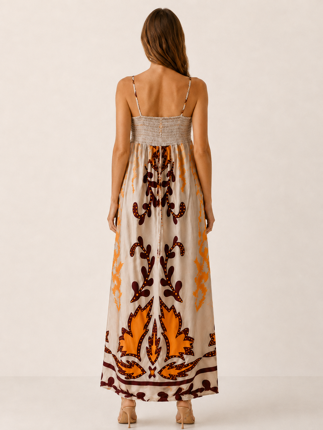 Virelka | Printed Maxi Dress with Spaghetti Straps