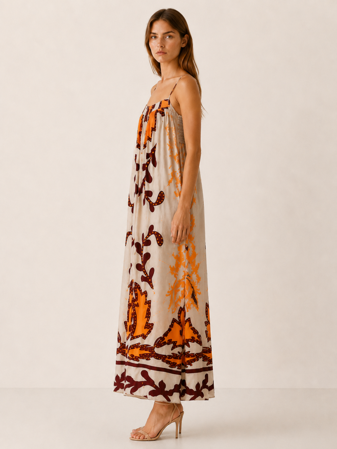 Virelka | Printed Maxi Dress with Spaghetti Straps