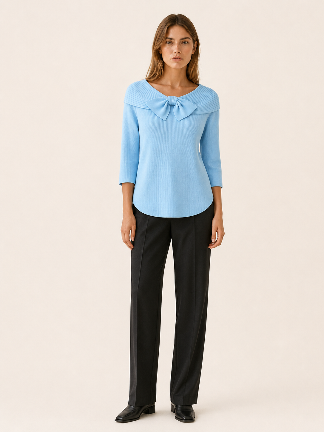 Xanthe | Women's Bow Neck Knitted Jumper