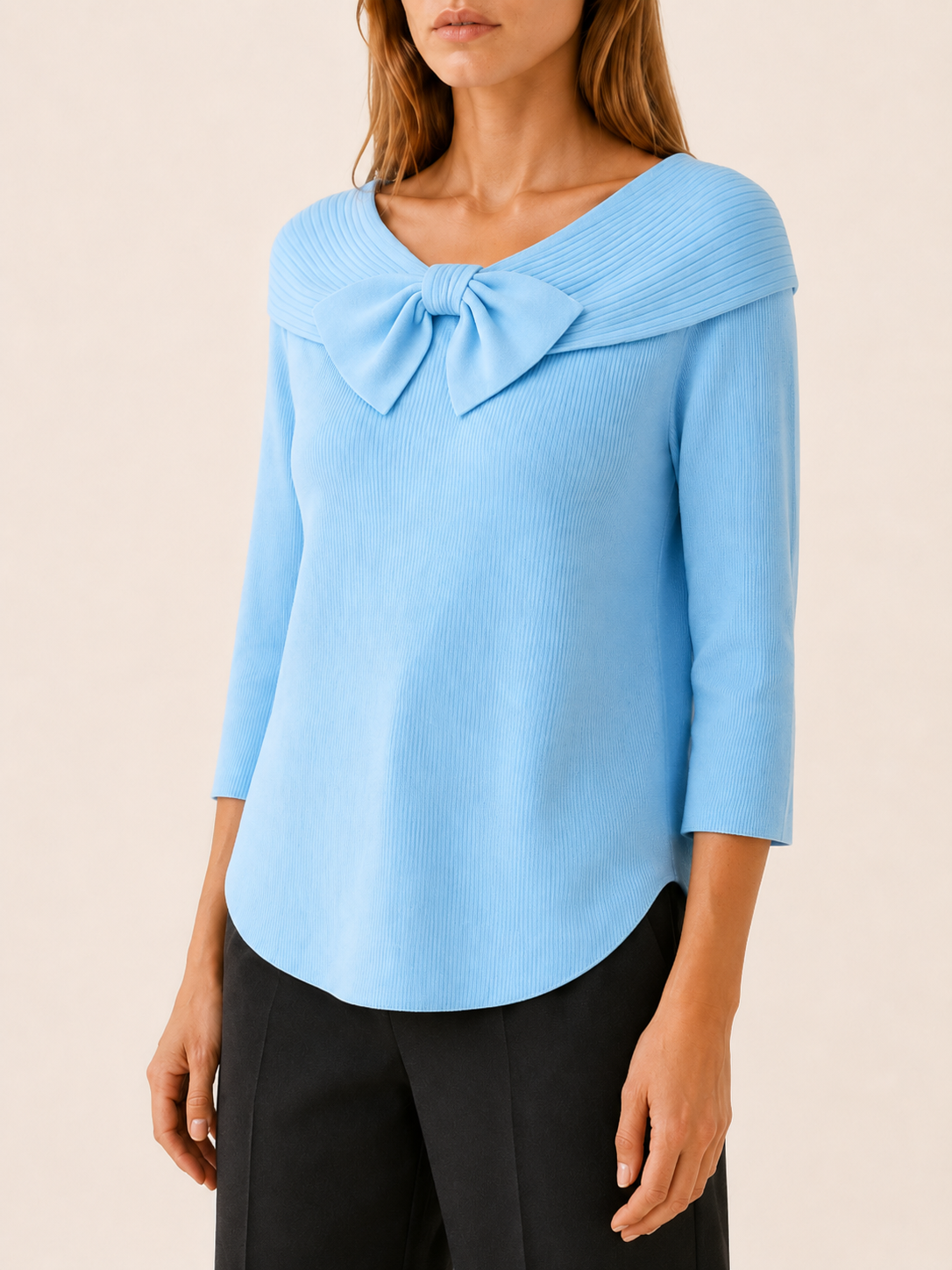 Xanthe | Women's Bow Neck Knitted Jumper
