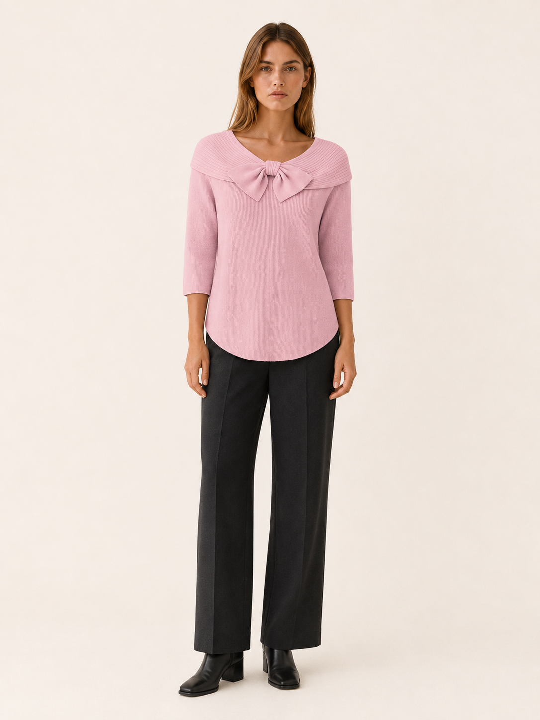 Xanthe | Women's Bow Neck Knitted Jumper