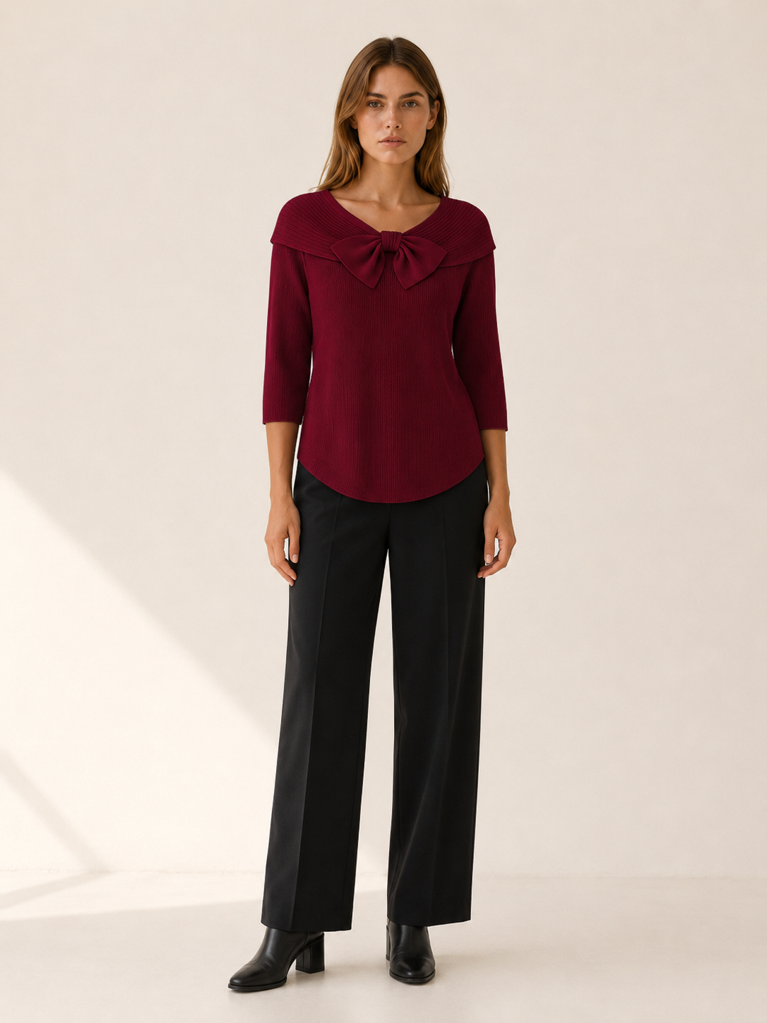 Xanthe | Women's Bow Neck Knitted Jumper