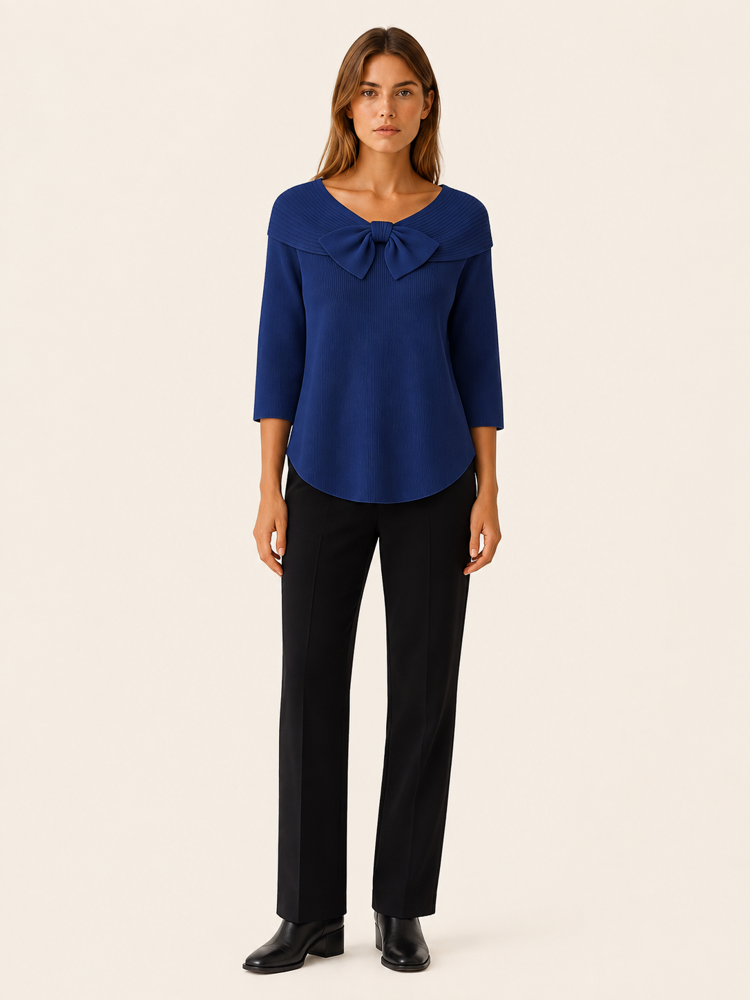 Xanthe | Women's Bow Neck Knitted Jumper