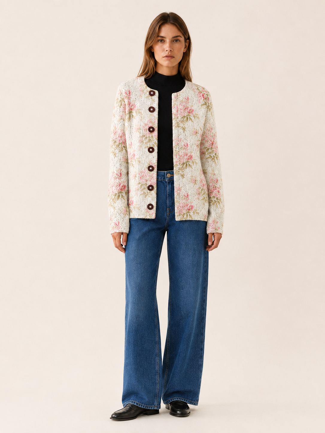 Xiomara | Women's Floral Print Knitted Cardigan
