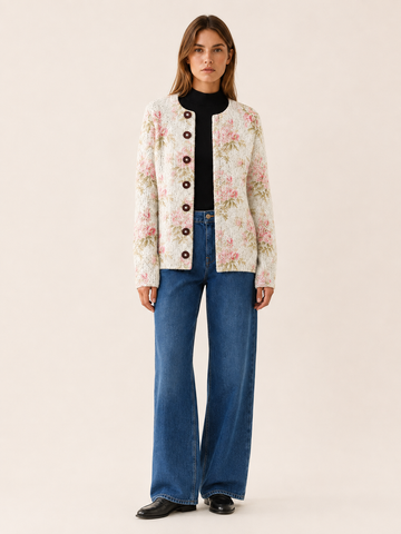 Xiomara | Women's Floral Print Knitted Cardigan