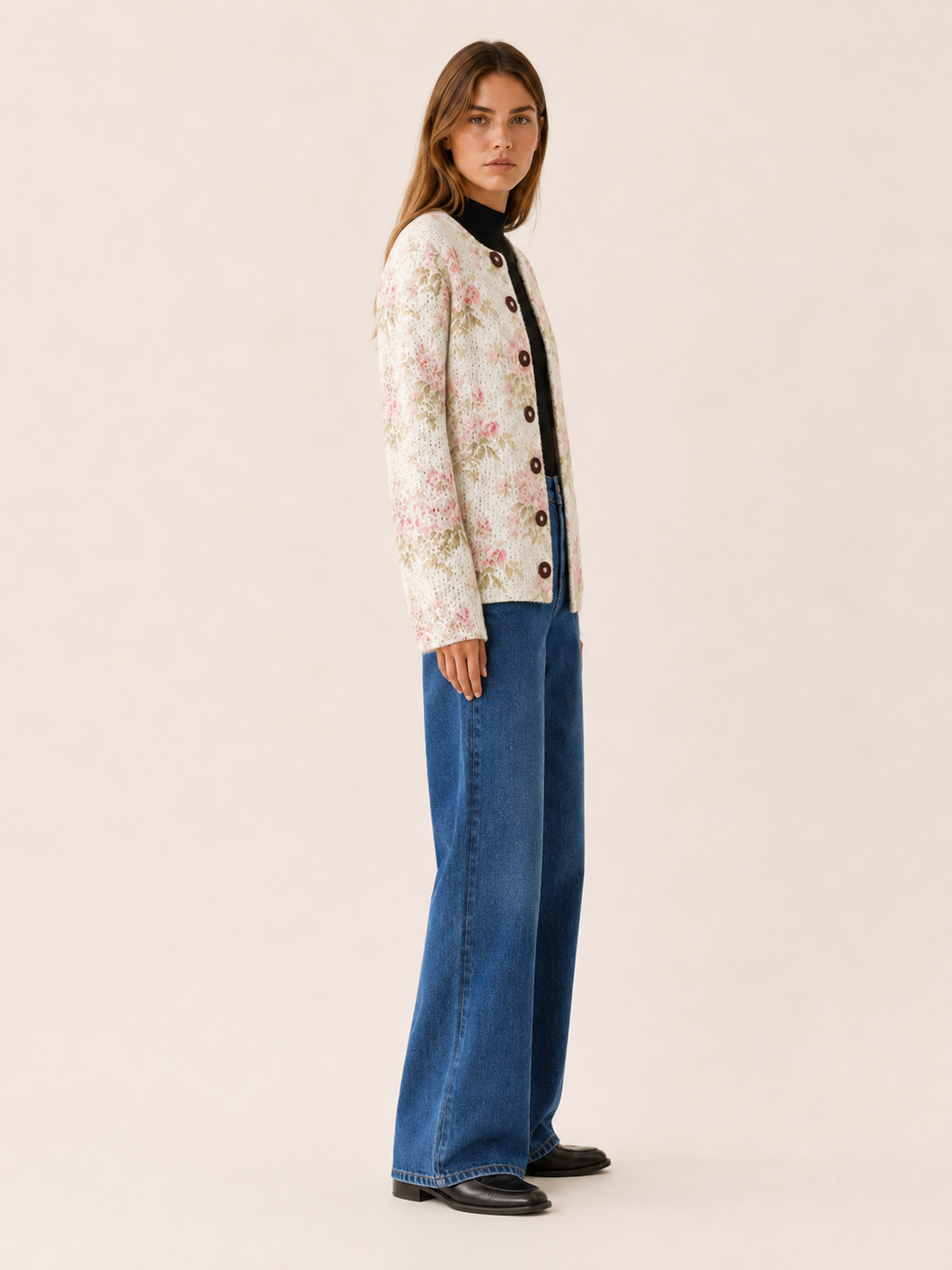 Xiomara | Women's Floral Print Knitted Cardigan