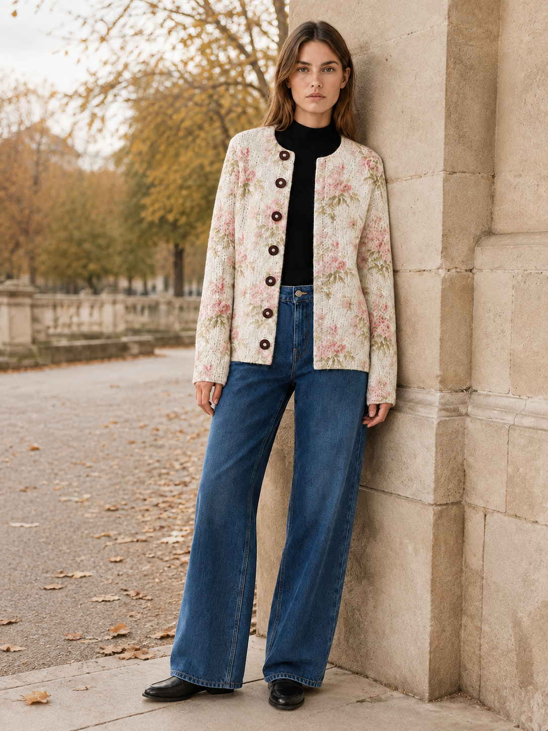 Xiomara | Women's Floral Print Knitted Cardigan