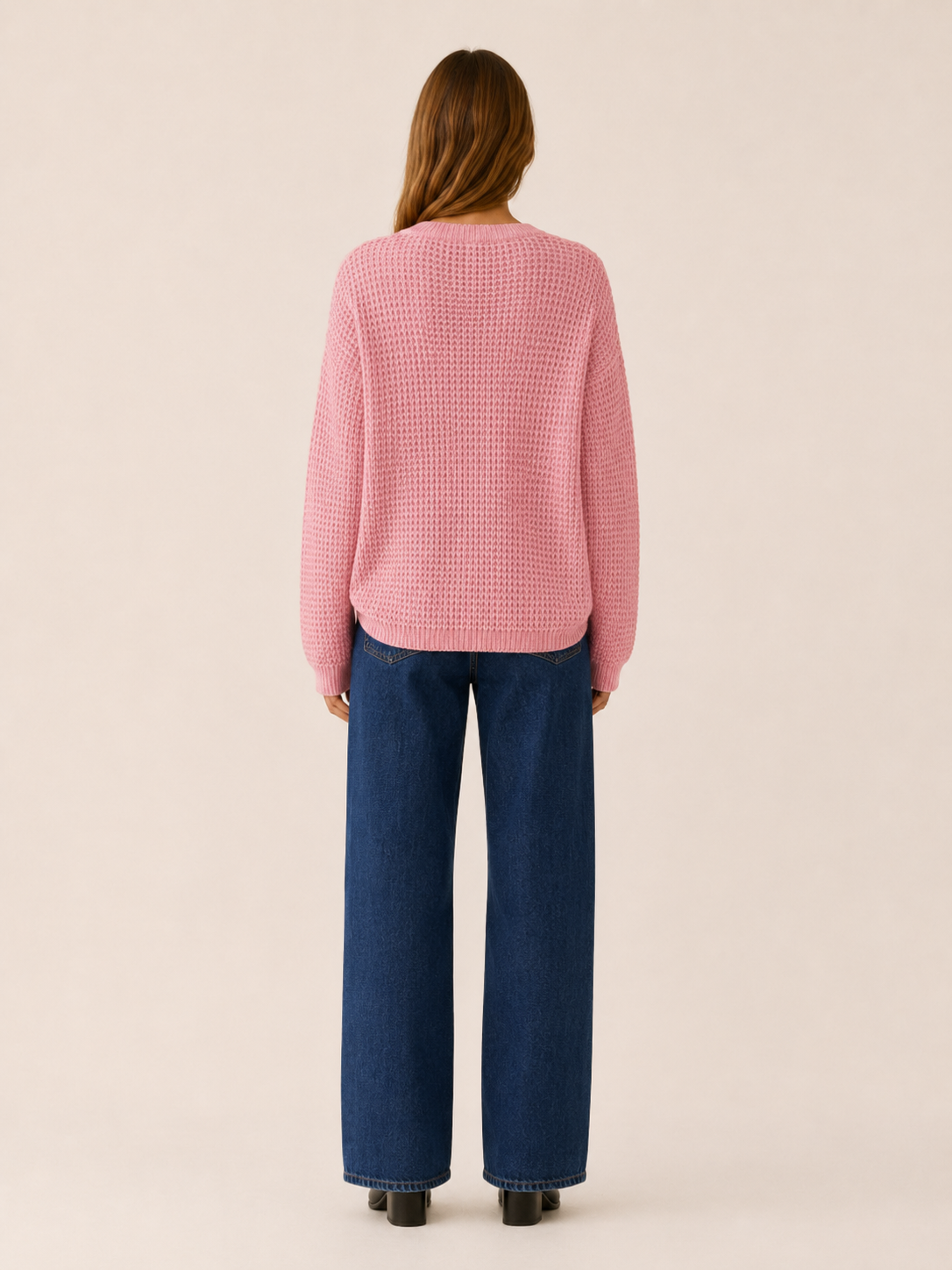 Ysoria | V-Neck Jumper with Notched Neckline and Relaxed Fit