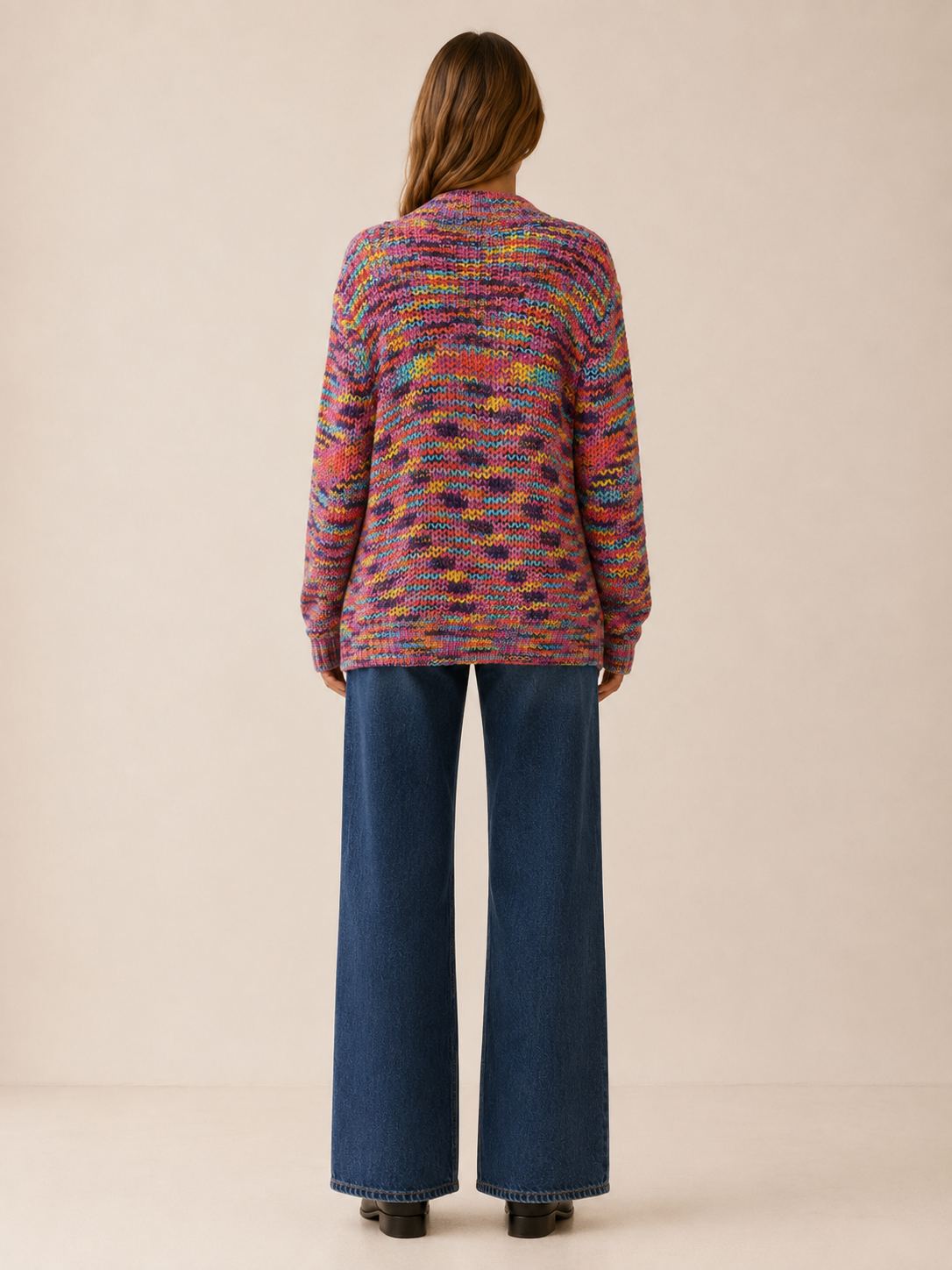 Zadie | Multicolour Cardigan with V-Neck and Button Front
