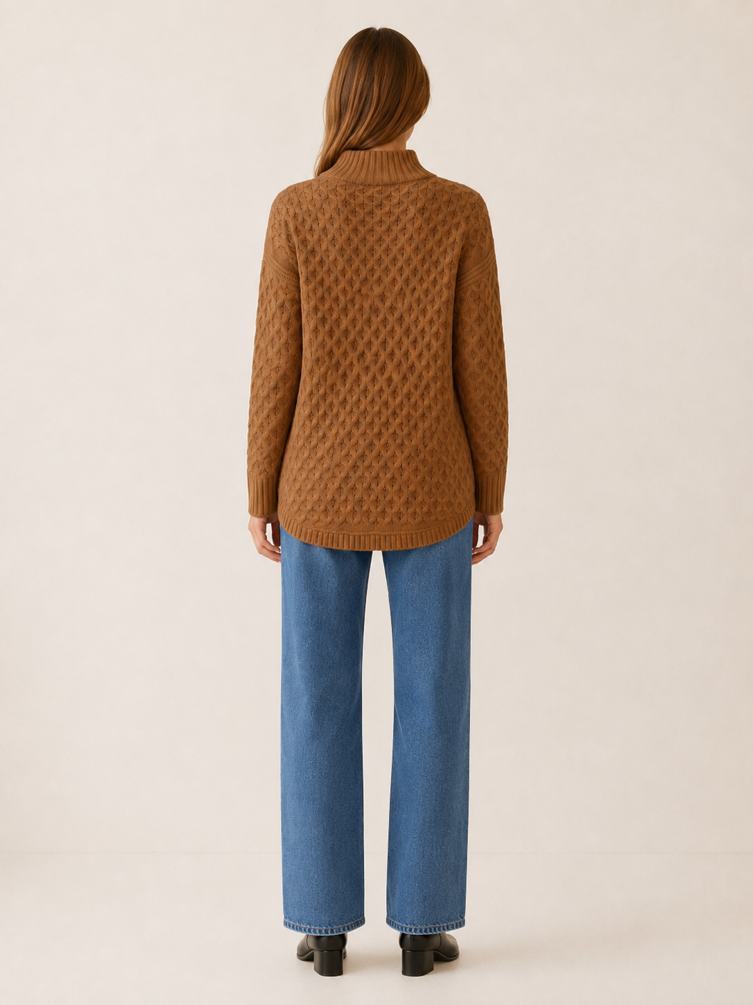Zafira | Mock Neck Jumper with Openwork Detail