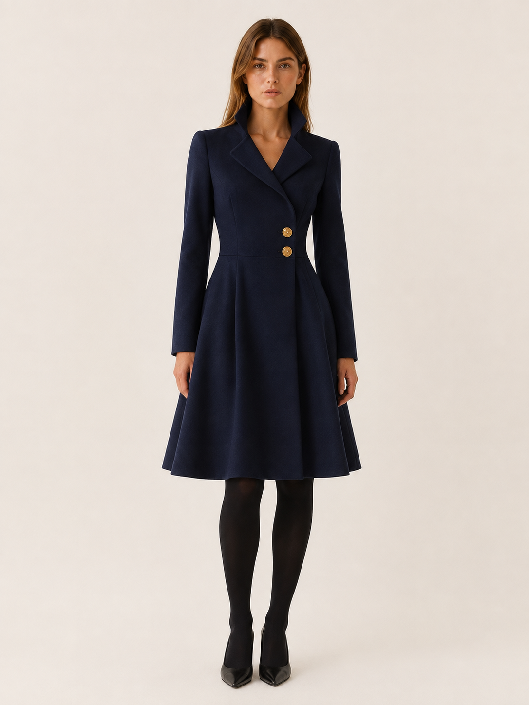 Zelverisse | Women's Coat Dress with Tailored A-Line Fit