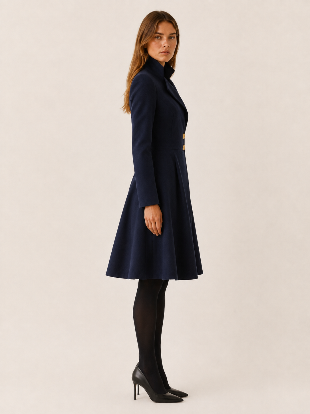 Zelverisse | Women's Coat Dress with Tailored A-Line Fit