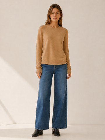 Zemoria | Knit Sweater with Round Neck and Oversized Fit