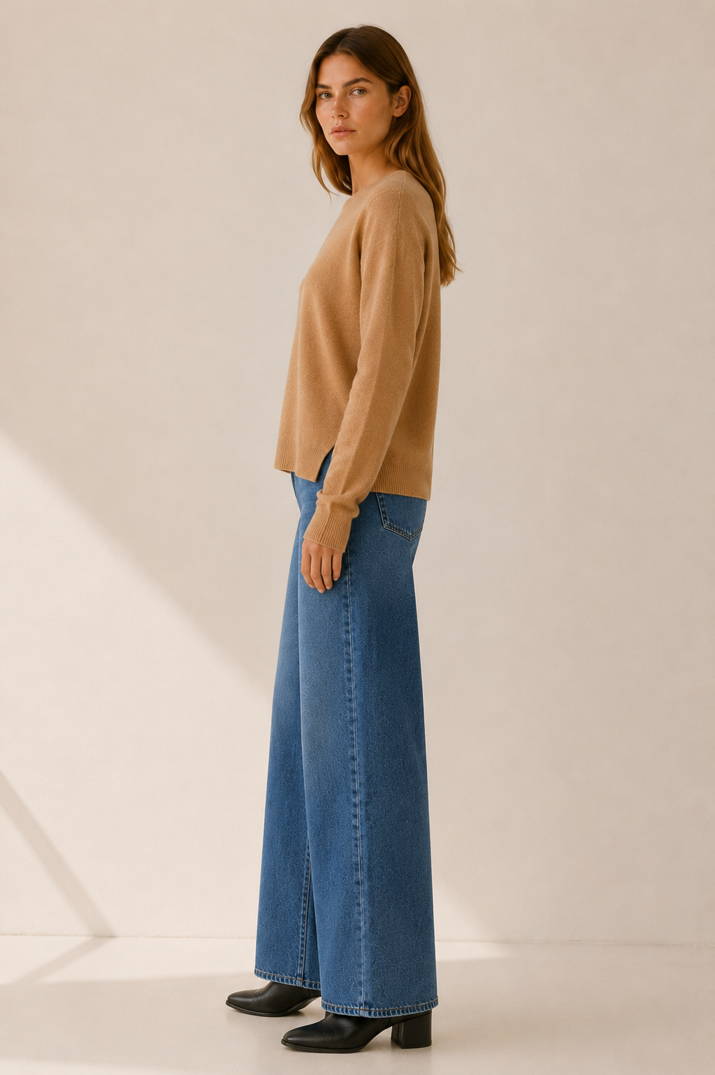 Zemoria | Knit Sweater with Round Neck and Oversized Fit