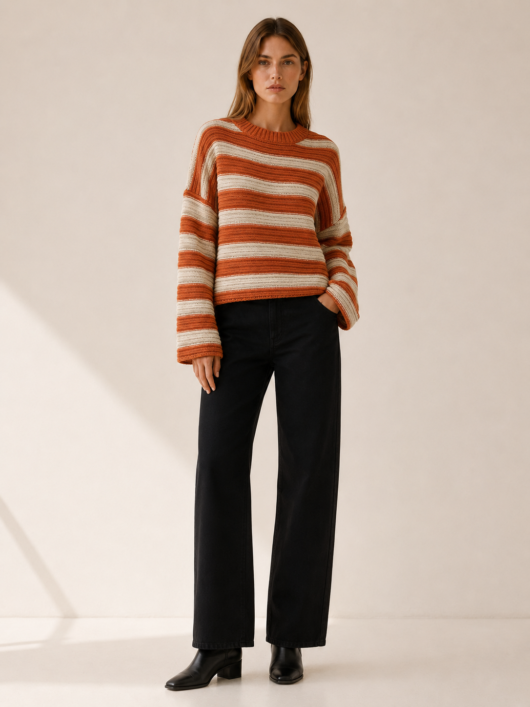 Zephyra | Striped Jumper with Oversized Fit and Wide Sleeves