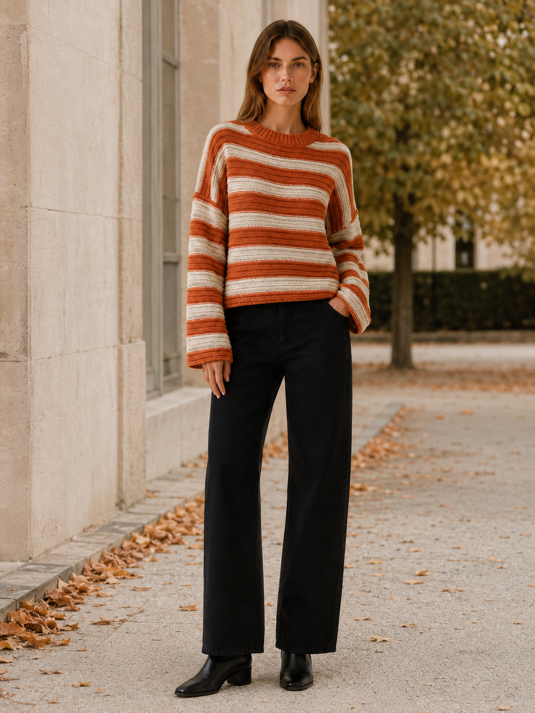 Zephyra | Striped Jumper with Oversized Fit and Wide Sleeves