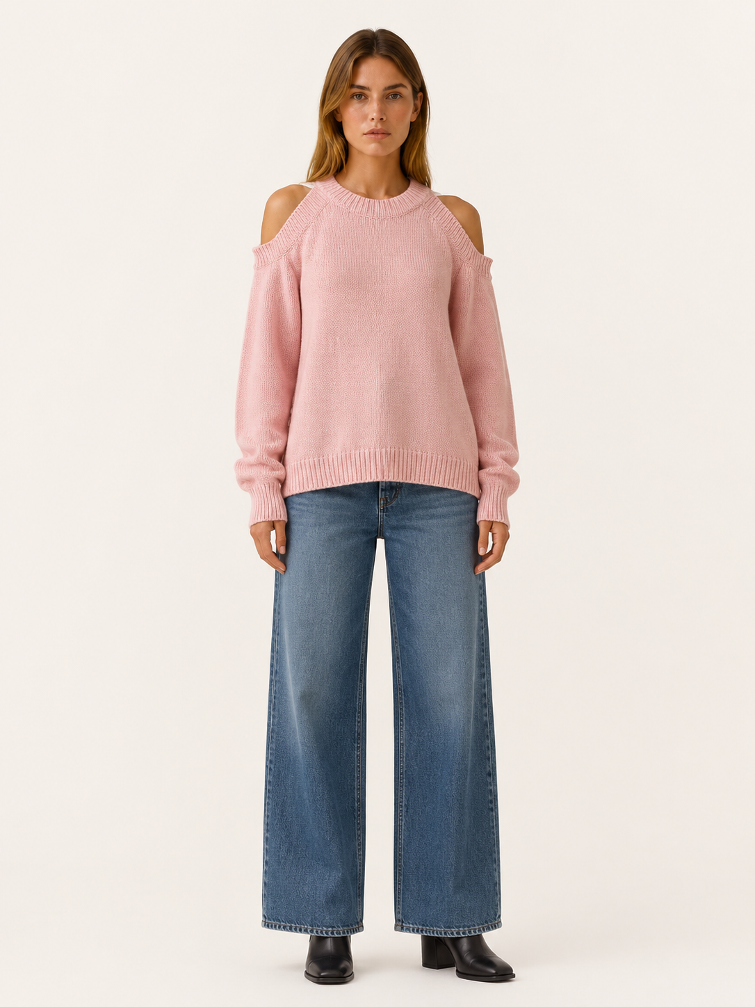 Zinnia | Cold Shoulder Jumper with Round Neck