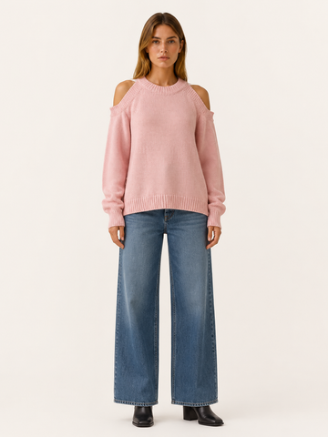 Zinnia | Cold Shoulder Jumper with Round Neck