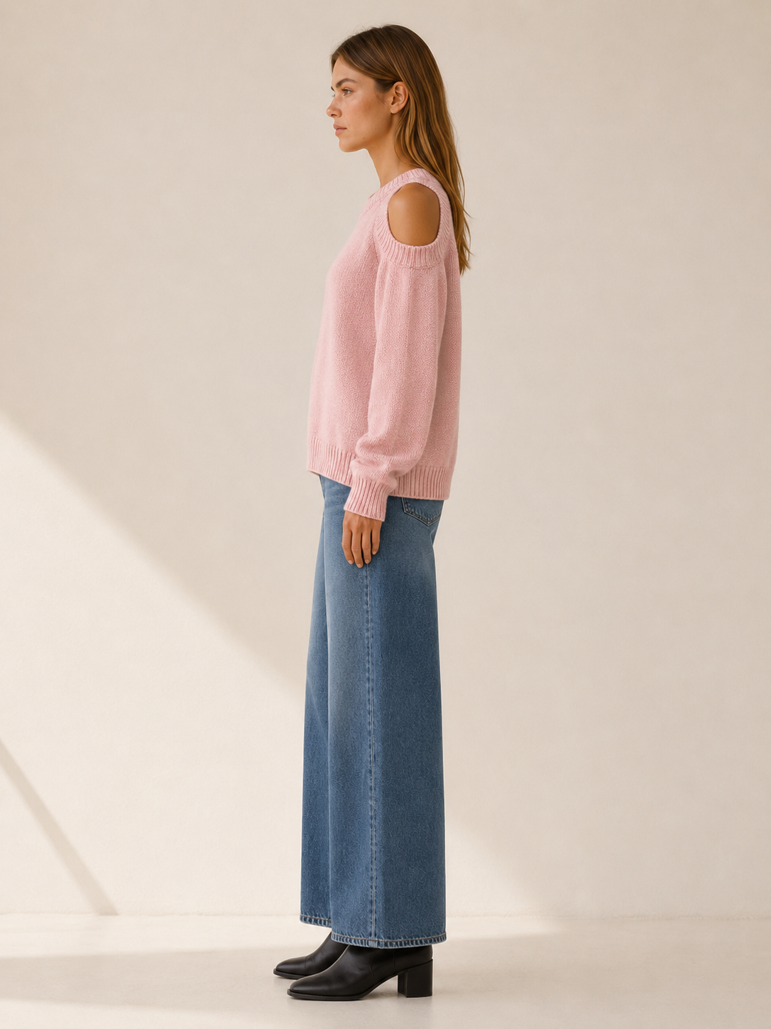 Zinnia | Cold Shoulder Jumper with Round Neck
