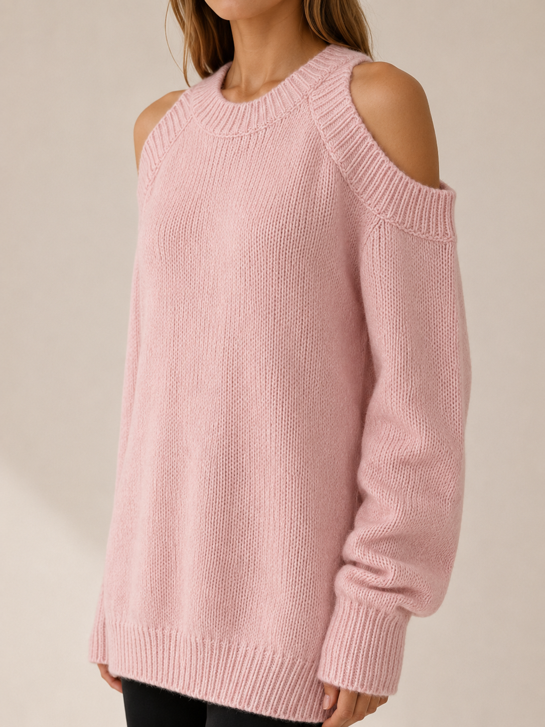 Zinnia | Cold Shoulder Jumper with Round Neck