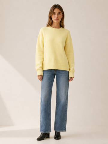 Zyphena | Round Neck Sweater with Bow Back Detail