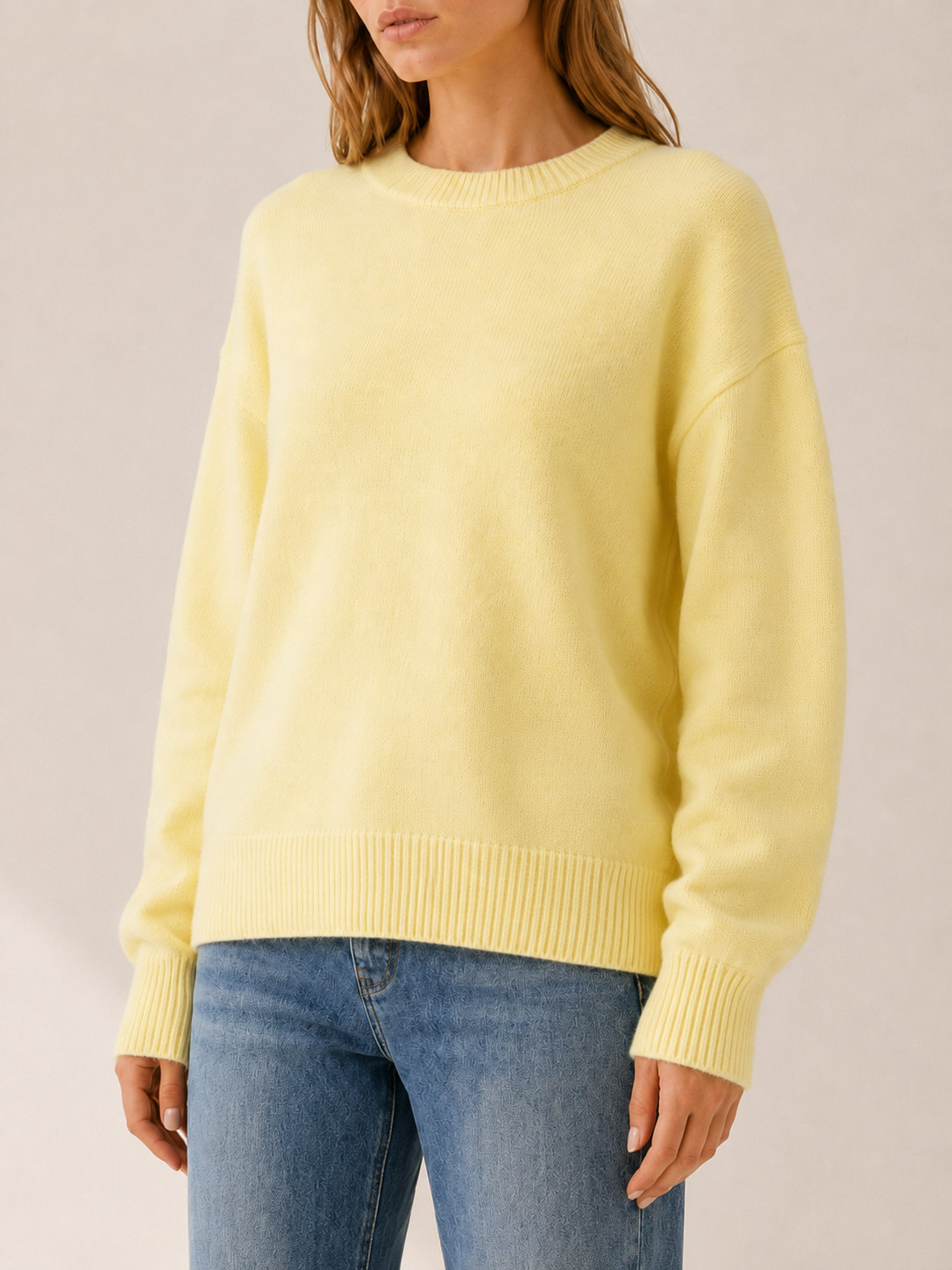 Zyphena | Round Neck Sweater with Bow Back Detail